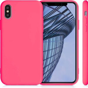 iPhone XS Max Θήκη Σιλικόνης Φούξια Soft Touch Silicone Rubber Soft Case Fuchsia