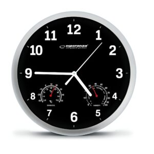 Esperanza Lyon Ρολόι Τοίχου Πλαστικό Μαύρο 25cm
