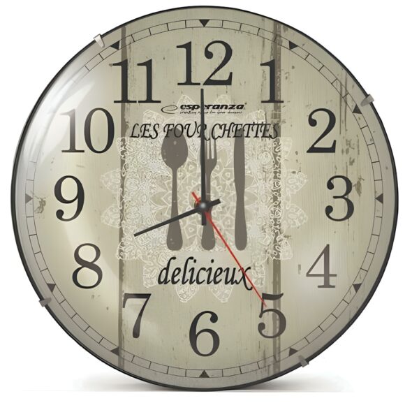 Esperanza Paris Αντικέ Ρολόι Τοίχου Πλαστικό Εκρού 30cm Esperanza Paris Αντικέ Ρολόι Τοίχου Πλαστικό Εκρού 30cm