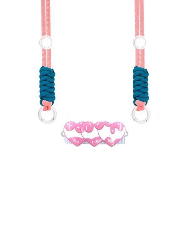 Λουράκι Λαιμού Universal Θήκης Smartphone Neck Strap With Back Clip Pink Hearts