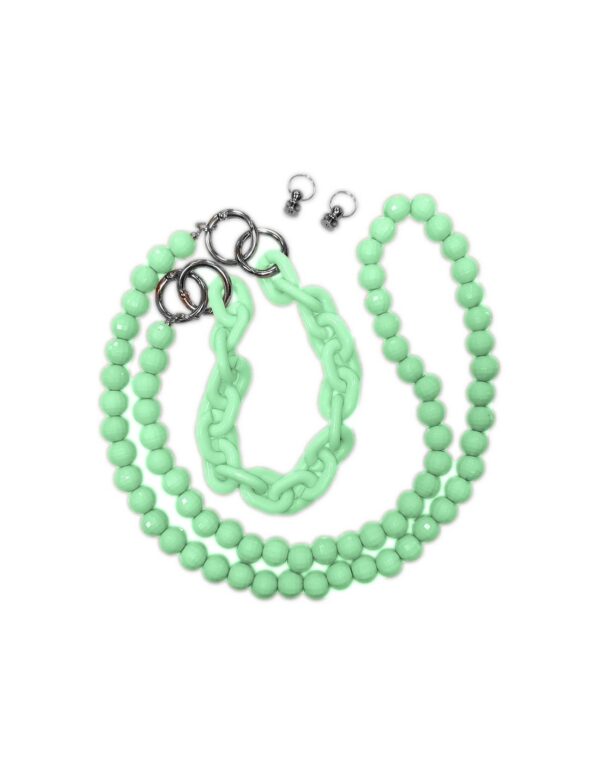 Λουράκι Λαιμού Universal Θήκης Smartphone Neck Strap Multi-Purpose Braided Chain Green