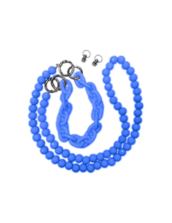 Λουράκι Λαιμού Universal Θήκης Smartphone Neck Strap Multi-Purpose Braided Chain Blue