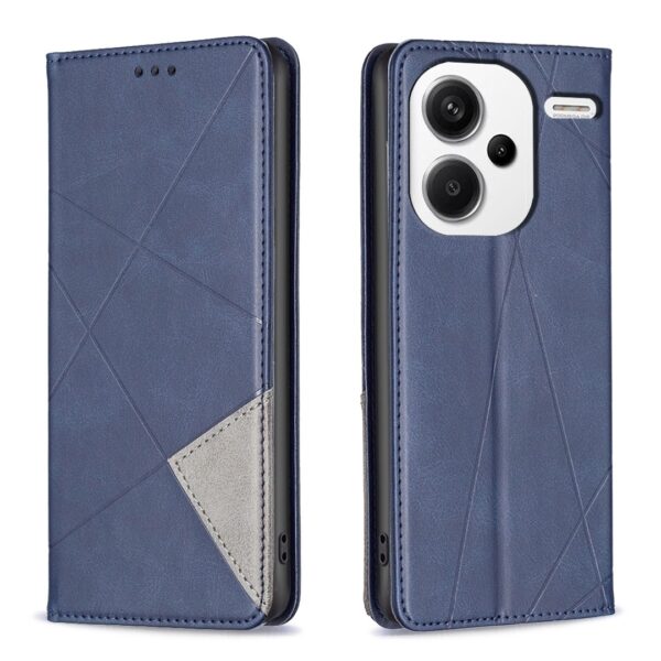 Xiaomi Redmi Note 13 Pro Plus 5G Θήκη Βιβλίο Μπλε Magnetic Buckle Rhombus Texture Phone Case Blue