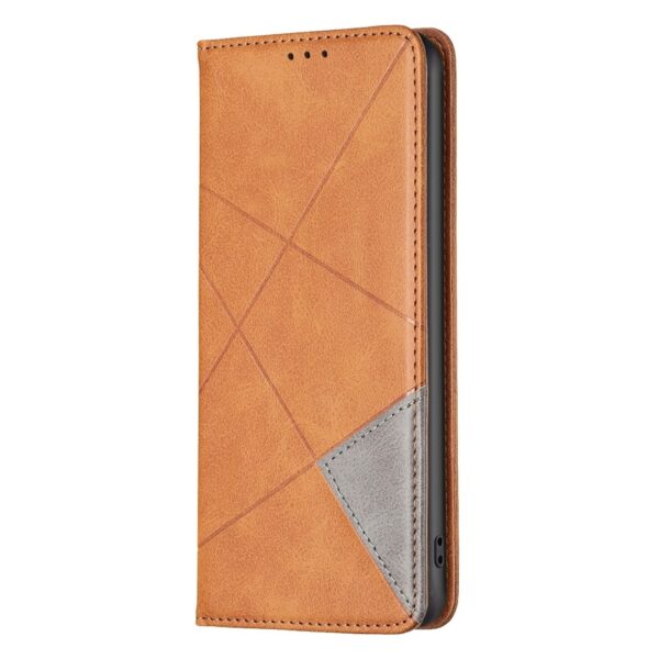 Xiaomi Redmi Note 13 Pro 5G / Poco X6 5G Θήκη Βιβλίο Ανοιχτό Καφέ Magnetic Buckle Rhombus Texture Phone Case Light Brown