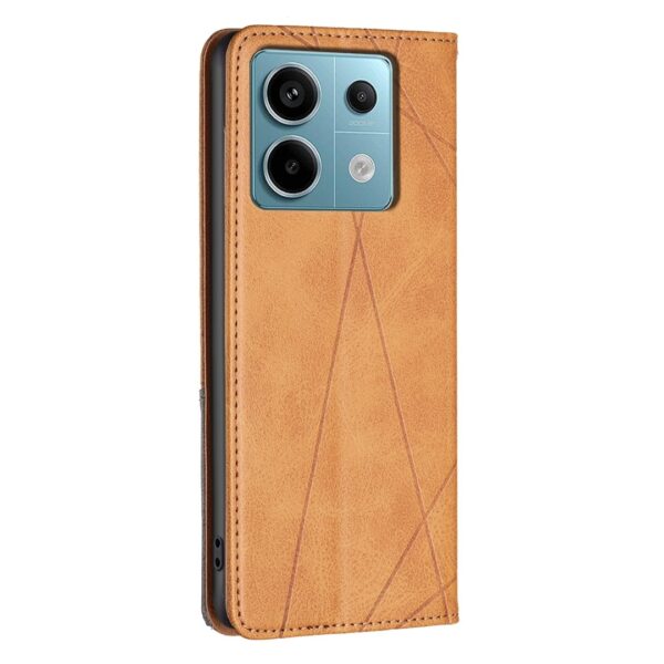 Xiaomi Redmi Note 13 Pro 5G / Poco X6 5G Θήκη Βιβλίο Ανοιχτό Καφέ Magnetic Buckle Rhombus Texture Phone Case Light Brown