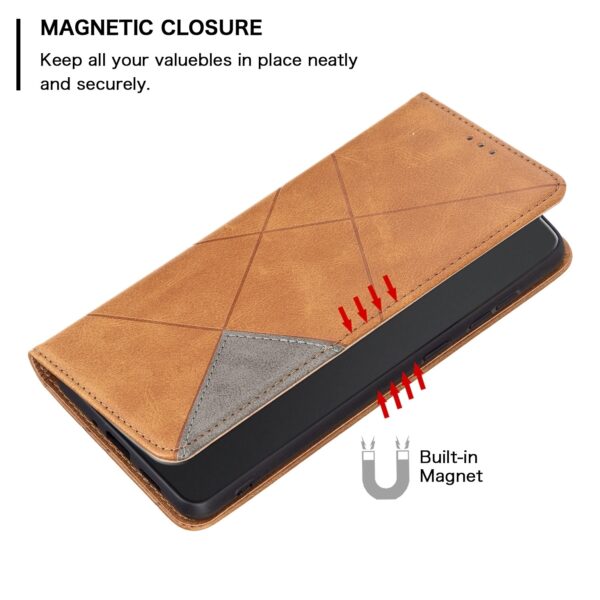Xiaomi Redmi Note 13 Pro 5G / Poco X6 5G Θήκη Βιβλίο Ανοιχτό Καφέ Magnetic Buckle Rhombus Texture Phone Case Light Brown