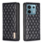 Xiaomi Redmi Note 13 Pro 5G / Poco X6 5G Θήκη Βιβλίο Μαύρο Diamond Lattice Magnetic Flip Phone Case Black