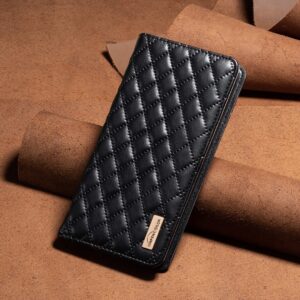 Xiaomi Redmi Note 13 Pro 5G / Poco X6 5G Θήκη Βιβλίο Μαύρο Diamond Lattice Magnetic Flip Phone Case Black
