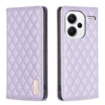 Xiaomi Redmi Note 13 Pro Plus 5G Θήκη Βιβλίο Μωβ Diamond Lattice Magnetic Flip Phone Case Purple