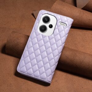 Xiaomi Redmi Note 13 Pro Plus 5G Θήκη Βιβλίο Μωβ Diamond Lattice Magnetic Flip Phone Case Purple