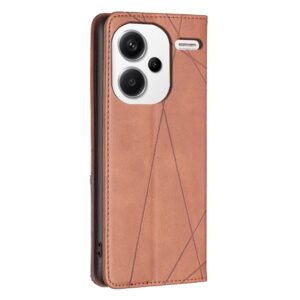 Xiaomi Redmi Note 13 Pro Plus 5G Θήκη Βιβλίο Καφέ Magnetic Buckle Rhombus Texture Phone Case Brown