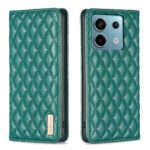 Xiaomi Redmi Note 13 Pro 5G / Poco X6 5G Θήκη Βιβλίο Πράσινο Diamond Lattice Magnetic Flip Phone Case Green