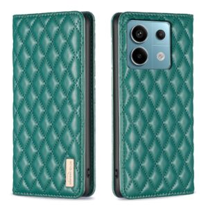 Xiaomi Redmi Note 13 Pro 5G / Poco X6 5G Θήκη Βιβλίο Πράσινο Diamond Lattice Magnetic Flip Phone Case Green
