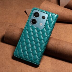Xiaomi Redmi Note 13 Pro 5G / Poco X6 5G Θήκη Βιβλίο Πράσινο Diamond Lattice Magnetic Flip Phone Case Green