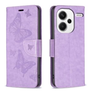 Xiaomi Redmi Note 13 Pro Plus 5G Θήκη Βιβλίο Μωβ Two Butterflies Embossing Phone Case Purple