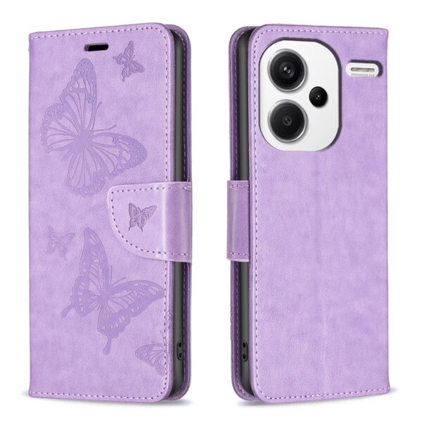 Xiaomi Redmi Note 13 Pro Plus 5G Θήκη Βιβλίο Μωβ Two Butterflies Embossing Phone Case Purple