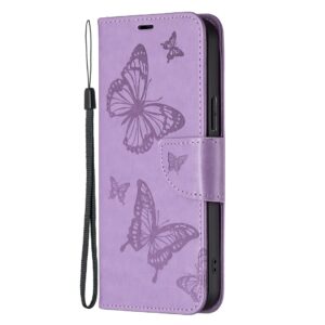 Xiaomi Redmi Note 13 Pro Plus 5G Θήκη Βιβλίο Μωβ Two Butterflies Embossing Phone Case Purple