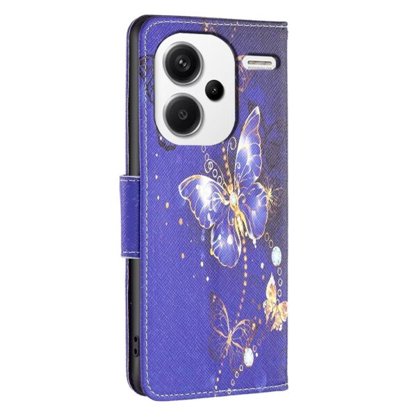 Xiaomi Redmi Note 13 Pro Plus 5G Θήκη Βιβλίο Colored Drawing Pattern Phone Case Purple Butterfly