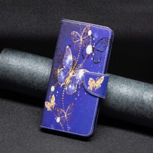 Xiaomi Redmi Note 13 Pro Plus 5G Θήκη Βιβλίο Colored Drawing Pattern Phone Case Purple Butterfly