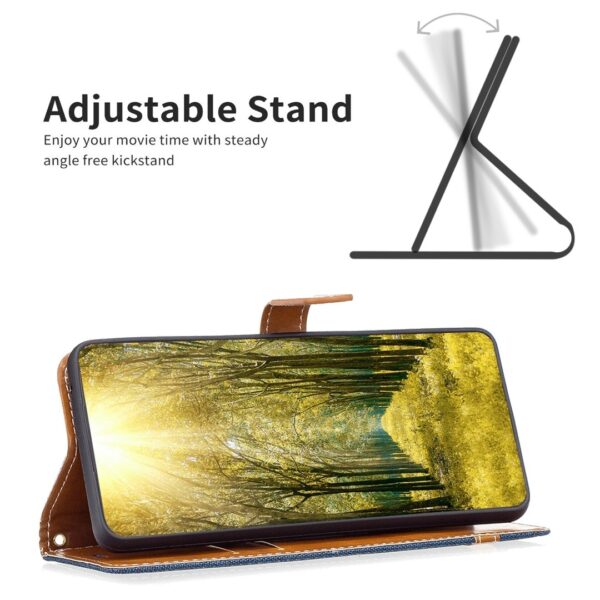 Xiaomi Redmi Note 13 Pro Plus 5G Θήκη Βιβλίο Μπλε Σκούρο Color Block Denim Texture Phone Case Dark Blue