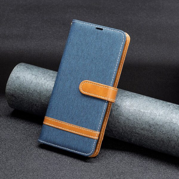 Xiaomi Redmi Note 13 Pro Plus 5G Θήκη Βιβλίο Μπλε Σκούρο Color Block Denim Texture Phone Case Dark Blue