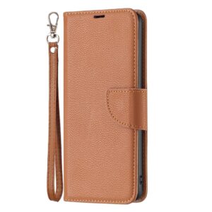 Xiaomi Redmi Note 13 Pro Plus 5G Θήκη Βιβλίο Καφέ Litchi Texture Pure Color Phone Case Brown