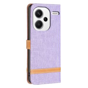 Xiaomi Redmi Note 13 Pro Plus 5G Θήκη Βιβλίο Μωβ Color Block Denim Texture Phone Case Purple