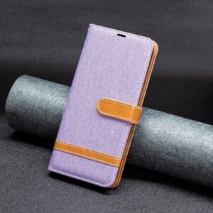 Xiaomi Redmi Note 13 Pro Plus 5G Θήκη Βιβλίο Μωβ Color Block Denim Texture Phone Case Purple