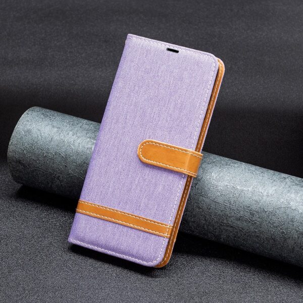 Xiaomi Redmi Note 13 Pro Plus 5G Θήκη Βιβλίο Μωβ Color Block Denim Texture Phone Case Purple