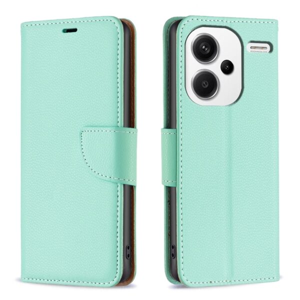 Xiaomi Redmi Note 13 Pro Plus 5G Θήκη Βιβλίο Πράσινο Litchi Texture Pure Color Phone Case Green