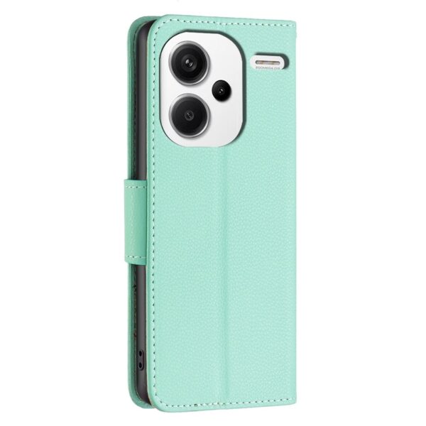 Xiaomi Redmi Note 13 Pro Plus 5G Θήκη Βιβλίο Πράσινο Litchi Texture Pure Color Phone Case Green