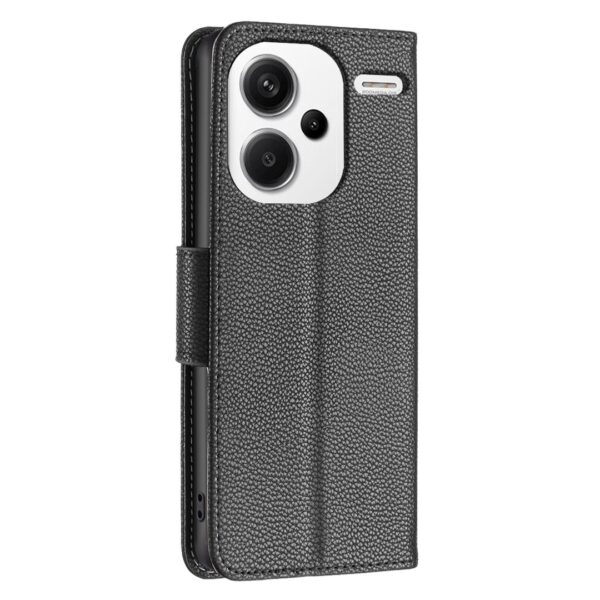 Xiaomi Redmi Note 13 Pro Plus 5G Θήκη Βιβλίο Μαύρο Litchi Texture Pure Color Phone Case Black