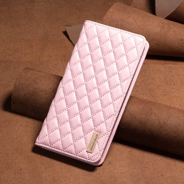 Xiaomi Redmi Note 13 Pro 5G / Poco X6 5G Θήκη Βιβλίο Ροζ Diamond Lattice Magnetic Flip Phone Case Pink