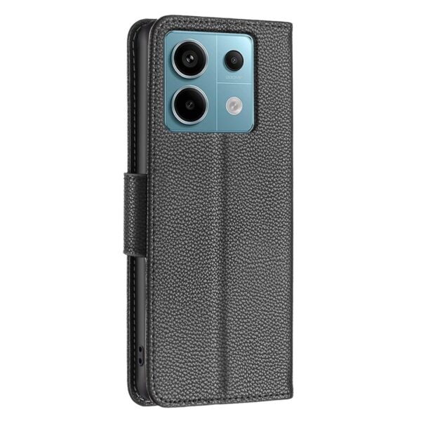Xiaomi Redmi Note 13 Pro 5G / Poco X6 5G Θήκη Βιβλίο Μαύρο Litchi Texture Pure Color Phone Case Black