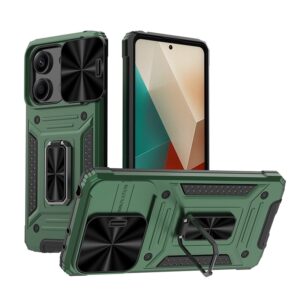 Xiaomi Redmi Note 13 5G Θήκη Πράσινη Με Σταντ Camshield Robot TPU Hybrid PC Phone Case Green