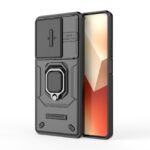 Xiaomi Redmi Note 13 5G Θήκη Μαύρη Με Σταντ Sliding Camshield TPU + PC Shockproof Phone Case with Holder Black