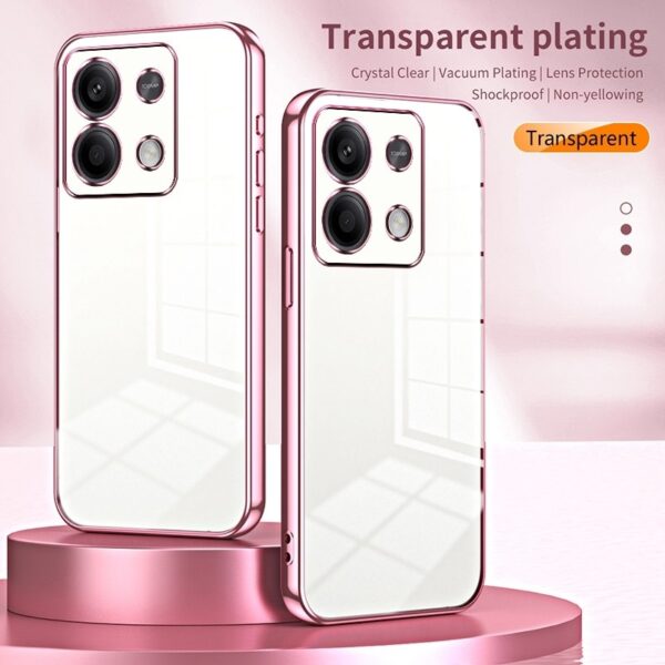Xiaomi Redmi Note 13 5G Θήκη Διάφανη Ροζ Transparent Plating Fine Hole Phone Case Pink