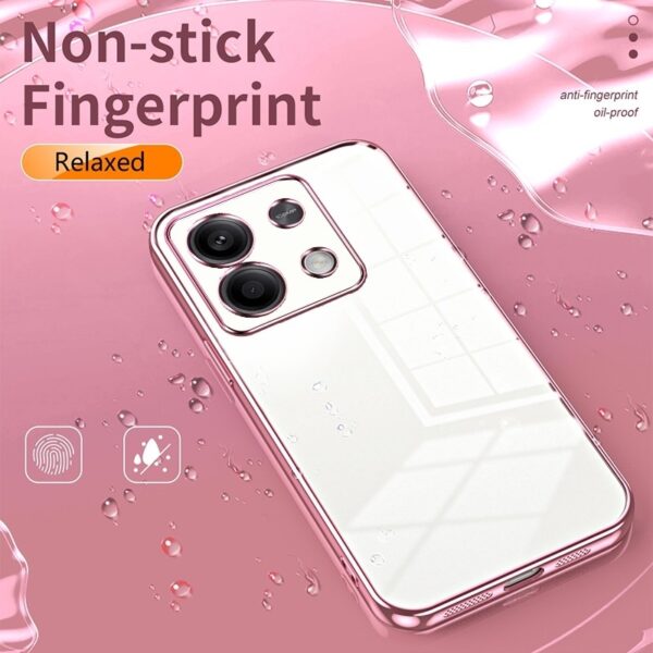Xiaomi Redmi Note 13 5G Θήκη Διάφανη Ροζ Transparent Plating Fine Hole Phone Case Pink
