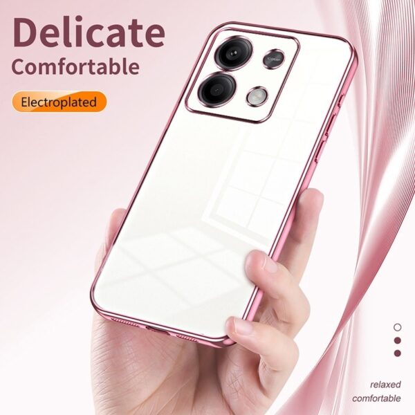 Xiaomi Redmi Note 13 5G Θήκη Διάφανη Ροζ Transparent Plating Fine Hole Phone Case Pink