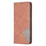 Xiaomi Redmi Note 13 Pro 4G / Poco M6 Pro 4G Θήκη Βιβλίο Καφέ Magnetic Buckle Rhombus Texture Phone Case Brown