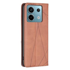 Xiaomi Redmi Note 13 Pro 4G / Poco M6 Pro 4G Θήκη Βιβλίο Καφέ Magnetic Buckle Rhombus Texture Phone Case Brown