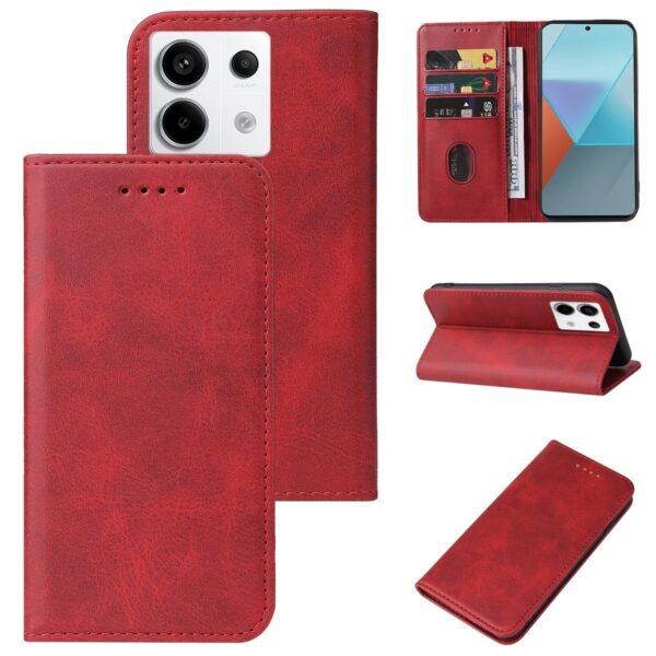 Xiaomi Redmi Note 13 Pro 5G / Poco X6 5G Θήκη Βιβλίο Κόκκινο Magnetic Closure Phone Case Red