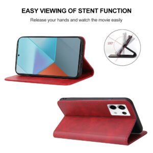 Xiaomi Redmi Note 13 Pro 5G / Poco X6 5G Θήκη Βιβλίο Κόκκινο Magnetic Closure Phone Case Red