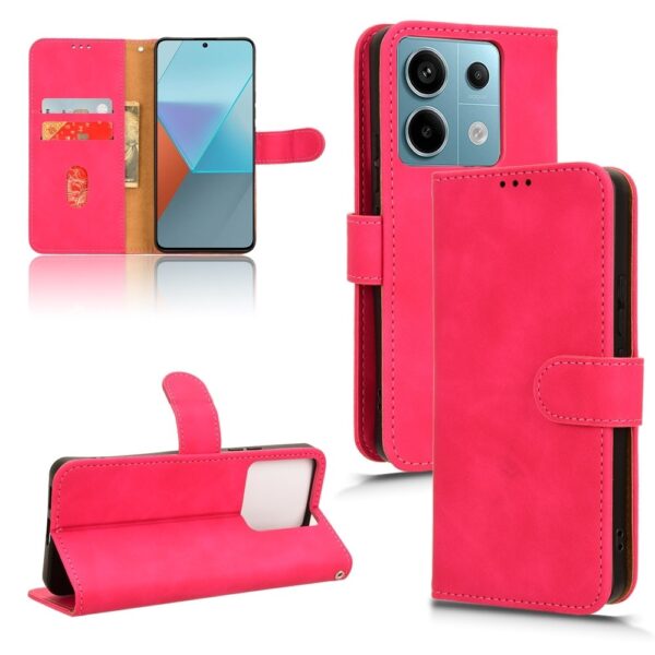 Xiaomi Redmi Note 13 Pro 5G / Poco X6 5G Θήκη Βιβλίο Φούξια Skin Feel Magnetic Flip Phone Case Fuchsia
