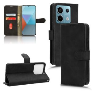 Xiaomi Redmi Note 13 Pro 5G / Poco X6 5G Θήκη Βιβλίο Μαύρο Skin Feel Magnetic Flip Phone Case Black