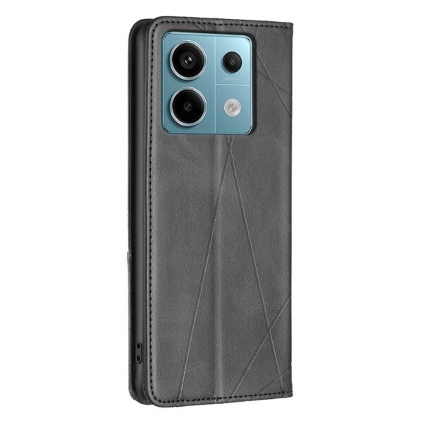 Xiaomi Redmi Note 13 Pro 5G / Poco X6 5G Θήκη Βιβλίο Μαύρο Magnetic Buckle Rhombus Texture Phone Case Black