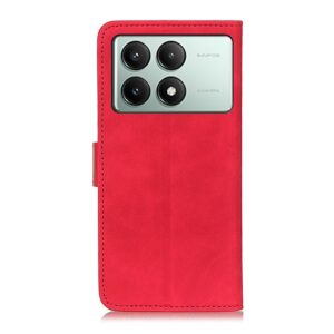 Xiaomi Poco X6 Pro 5G Θήκη Βιβλίο Κόκκινο KHAZNEH Retro Texture Flip Phone Case Red