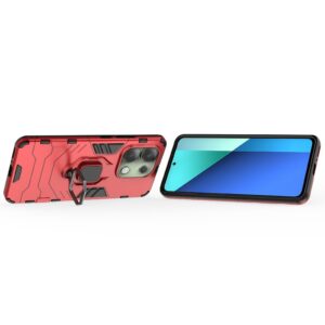 Xiaomi Redmi Note 13 4G Σκληρή Θήκη Κόκκινη Με Σταντ Shockproof PC + TPU Phone Case with Magnetic Ring Holder Red