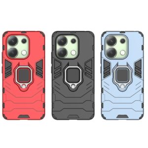 Xiaomi Redmi Note 13 4G Σκληρή Θήκη Κόκκινη Με Σταντ Shockproof PC + TPU Phone Case with Magnetic Ring Holder Red