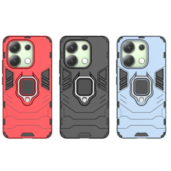Xiaomi Redmi Note 13 4G Σκληρή Θήκη Κόκκινη Με Σταντ Shockproof PC + TPU Phone Case with Magnetic Ring Holder Red